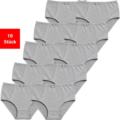 Produktbild von Taillenslip Taillenslip Damen Baumwolle Stretch 5er & 10er Pack Maxislip - Grau 44/46 10 Stück