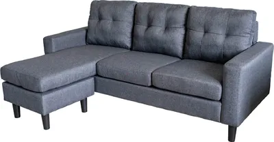 Produktbild von Ecksofa Reva Grau 183x83x124 cm (BxHxT) inkl. Hocker und 3 Sitzpolstern, links/rechts