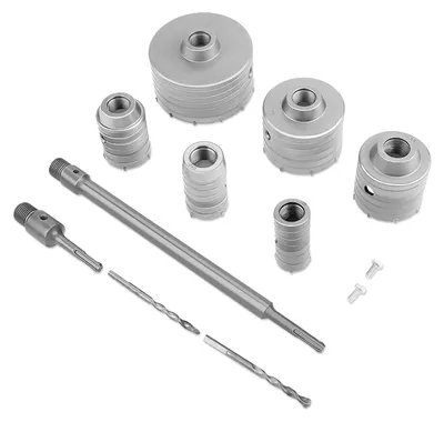 Kernbohrerset 10-tlg., Hohlbohrkrone SDS, 35-110 mm