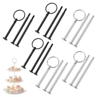 Tortenständer mit Metallstangen, 3 Etagen, 6 Halter, verstellbar