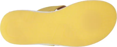 Produktbild von Caprice Damen Zehentrenner Pantolette Leder sportliche Laufsohle 9-27202-28, Größe:39 EU, Farbe:Gelb