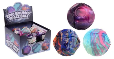 Imagen del producto de Exhibidor de juguetes Johntoy Flummi, 18 unidades, 6 cm, de colores variados