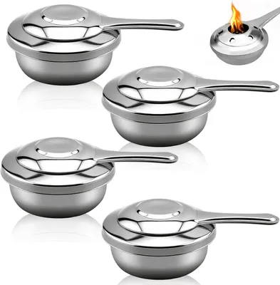 Produktbild von Fonduebrenner 4 Stücke, Edelstahl, mit Sicherheitsdeckel, für Außenbuffets