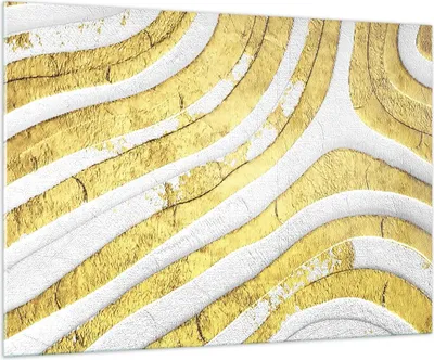 Produktbild von Bilder auf glas - Einteilig - Abstraktion Gold Weiß - 100x70cm - Glasbilder - Wandbilder - Bilder - zum Aufhängen bereit - Wanddekoration aus Glas - Glas Bilder - Wandbild auf Glas - GAA100x70-4511