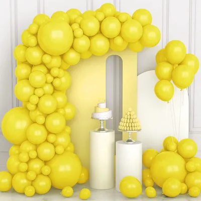 Productafbeelding van Gele Ballonnen Set - 106 Stuks voor Feestdecoratie en Bruiloft