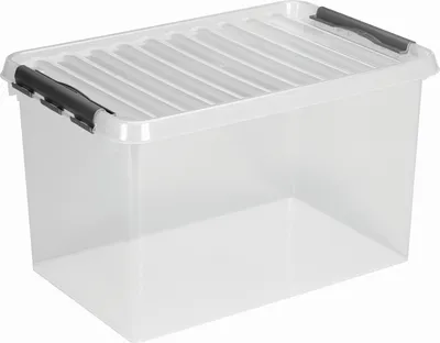 Produktbild von Aufbewahrungsbox mit Deckel 72 Liter Kunststoff 400x600x420mm transparent Packung mit 6 Stück