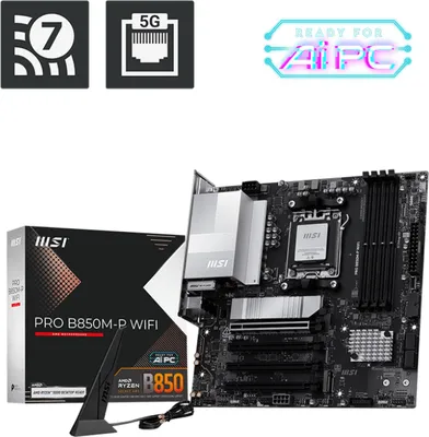 Produktbild von PRO B850M-P WIFI (schwarz/silber)