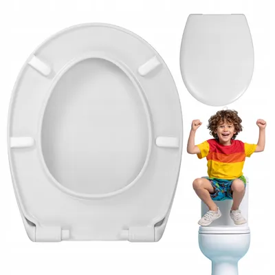 Produktbild von WC Sitz - Toilettensitz - Weiß - 36 X 44 Cm - Robuster Toilettensitz - Softclose Mechanismus - Toilettendeckel