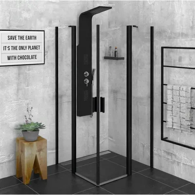Immagine prodotto di Polysan Zoom Line - Cabina doccia nera 900x900 mm, nero opaco/vetro chiaro ZL5415B