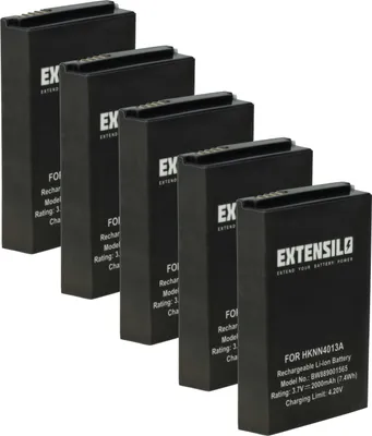 Produktbild von EXTENSILO 5x Akku kompatibel mit Motorola MB811, Q9c, QA4, SL1600, SL2600, Q9e, SL1M, SL1000 Funkgerät, Walkie Talkie (2000 mAh, 3,7 V, Li-Polymer)