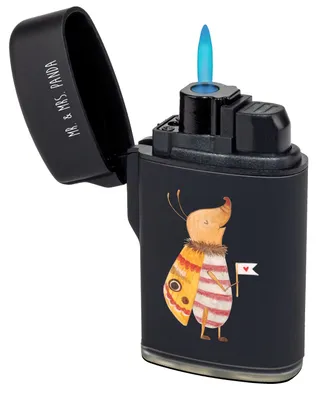 Produktbild von Mr. & Mrs. Panda sturmfeuerzeug Nachtfalter Fähnchen - Schwarz - Geschenk, anzünder, Spruch Lustig, Gasfeuerzeug, Was Kostet Die Welt, Lustige Sprüche, Käfer, Feuerzeuge