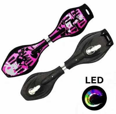 Produktbild von Waveboard mit Licht in Rosa - StreetSurfing Board mit Tragetasche, max. 100 kg, Kunststoff-Deck, Aluminium-Truck