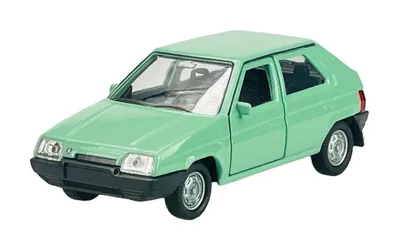 Zdjęcie produktu dla Welly, model samochodu Skoda Favorit, kolor zielony, skala 1:34 - 1:39, metalowy, nowy, w oryginalnym opakowaniu, numer katalogowy 43805