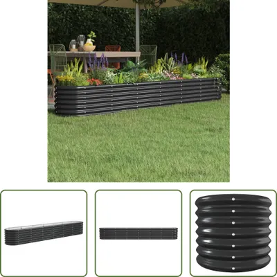 Produktbild von The Living Store Hochbeet Pulverbeschichteter Stahl 260x40x36 cm Anthrazit