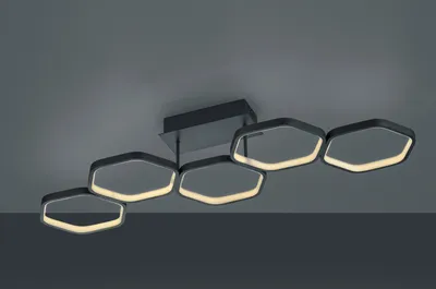 Produktbild von Futuristische Ring LED Deckenleuchte VIGO Anthrazit mit Switch Dimmer 90x30cm