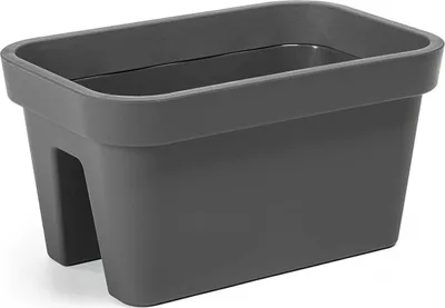 Obrázek produktu pro HowHomely květináč na zábradlí Lys šedý plast 24 cm x 45 cm x 29 cm dekorace