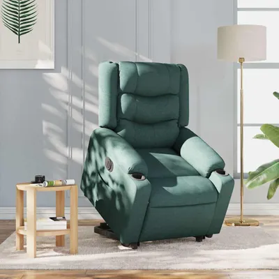 Produktbild von vidaXL Relaxsessel mit Aufstehhilfe Elektrisch Dunkelgrün Stoff