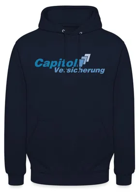 Produktbild von Spreadshirt Stromberg Logo Capitol Versicherung Uni Hoodie, M, Navy