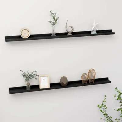 Immagine prodotto di Maison Exclusive - Mensole da parete, 2 pezzi, nero, 115x9x3 cm