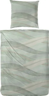 Produktbild von Westminster Biber Bettwäsche 135x200 Wellen Streifen grün grau beige172161-57