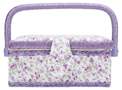 Aufbewahrungsbox für Nähzubehör, 19x13x9 cm, Blumenmuster
