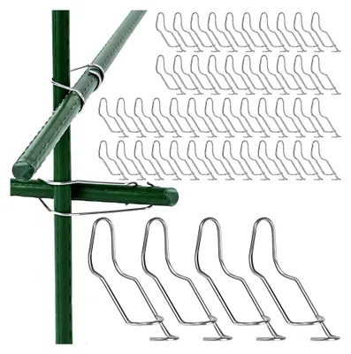 Produktbild von 50 Stück Tonklemmen aus Edelstahl und Bambus, Rankgitter-Stangen für individuelle Rankgitter von Zimmerpflanzen, zur Befestigung von Pflanzstäben, 16 mm
