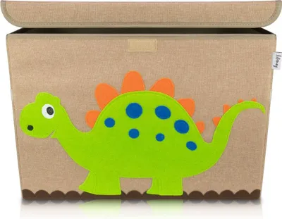 Produktbild von Lifeney Aufbewahrungsbox Kinder groß 51 x 36 x 36 I Spielzeugkiste I Kiste mit Deckel für Kinderzimmer I Aufbewahrungsboxen mit Deckel I Spielzeugaufbewahrung (Dino)