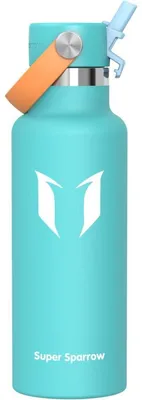 Produktbild von Trinkflasche Edelstahl Thermobecher 500 ml Minze BPA-Frei Auslaufsicher Isoliert