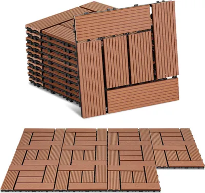 Produktbild von TolleTour WPC-Fliesen 44er Set Terrassenfliesen 30x30cm Fliesenset im Klicksystem