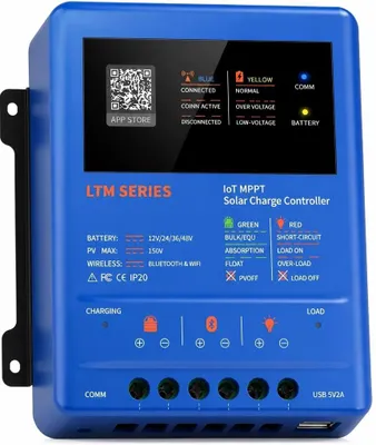 MPPT Solar-Laderegler 30 A, 12–48 V, 120 V PV, WiFi/Bluetooth