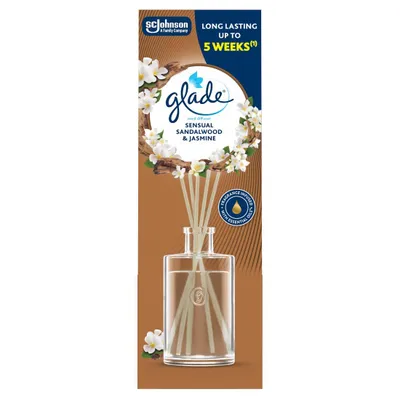 Zdjęcie produktu dla Dyfuzor z patyczkami zapachowymi Glade Sensual Sandalwood & Jasmine 50 ml