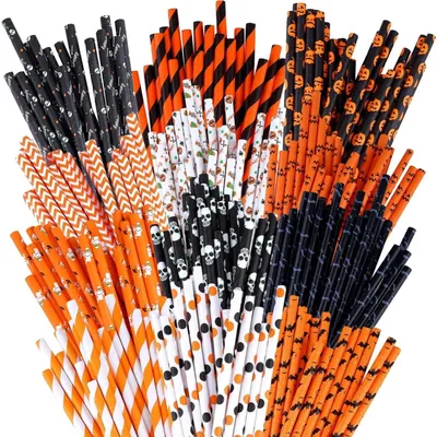 Papier-Strohhalme für Partys, 100 Stück