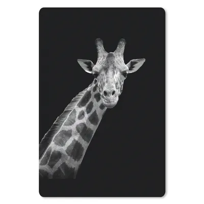 Produktbild von MuchoWow® Mauspad Mousepad Giraffe - Wildtiere - Schwarz - Weiß - Porträt 40x60 cm - Mousepads - Maus Mat - Pad - Mausunterlage - Schreibtisch Accesoire