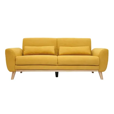 Produktbild von Miliboo - Skandinavisches Sofa 3-Sitzer Samt gelb EKTOR