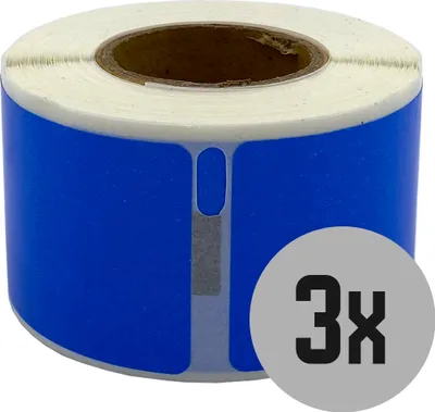 Produktbild von DULA Etiketten - Kompatibel mit Dymo 99010 / S0722370 Etiketten - Blau - Adressetiketten - 3 Rollen - 28 x 89 mm - 130 Etiketten pro Rolle