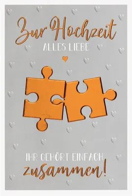 Produktbild von Hochzeit - Glückwunschkarte im Format 11,5 x 17 cm mit Briefumschlag