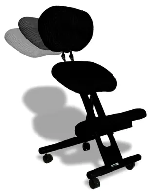 Produktbild von Ergonomischer Kniestuhl mit Rückenlehne, Computerstuhl in Schwarz
