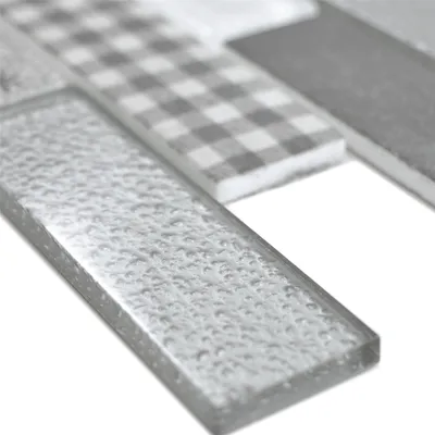 Produktbild von Glasmosaik Fliesen Lunatic Retrooptik Brick Grau