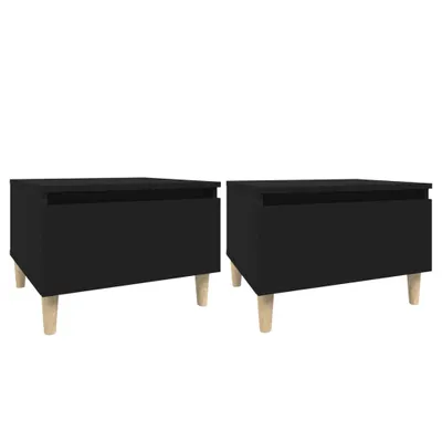 Image de vidaXL Tables d'appoint 2 pcs. noir 50x46x35 cm bois composite
