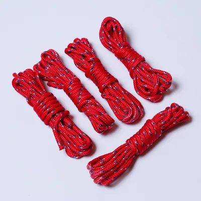 Produktbild von Allzweckseile 5 Stck - Kunststofffaser - Länge: 3m - Stärke: 4mm - rot