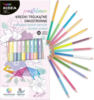 Produktbild von Kidea Dreieckige Pastellstifte Doppelseitig 12/24