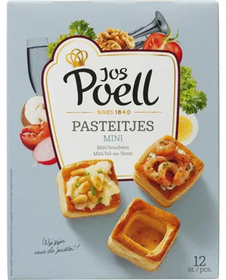 Produktbild von Jos Poell Mini Pasteitjes 84g – Knusprige Blätterteig-Häppchen, ideal für Partys