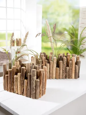 Image de Gilde Vase, "Jakarta", Holz, naturfarben, VE 3, L. 11 cm, B. 35 cm, H. 20 cm 51476 4063387514764