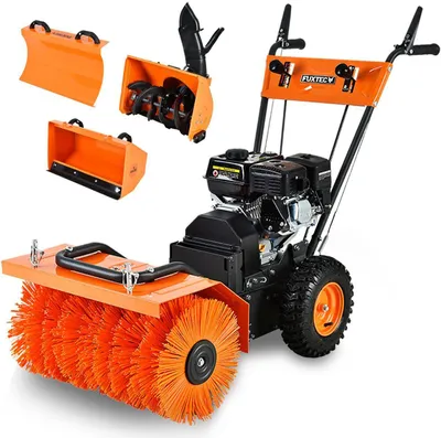 Zdjęcie produktu dla Zamiatarka spalinowa FUXTEC FX-KM196-SET1 - 5,5PS | 60cm szerokości roboczej | EASY Start | samojezdna | z osprzętem | 78Kg | 196ccm | 4,1KW | 4-suwowa