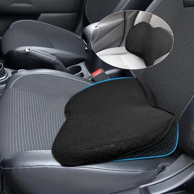 Produktbild von Keilförmiges Sitzkissen für Autositze, orthopädisches Steißbeinkissen, ergonomisches Sitzkissen, Sitzerhöhung, Memory-Schaum