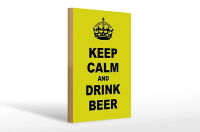 Produktbild von Holzschild Spruch 20x30cm keep calm and drink beer