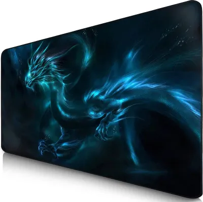 Produktbild von XXL Gaming Mauspad, 900 x 400mm, fransenfreie Ränder, rutschfest, Drache