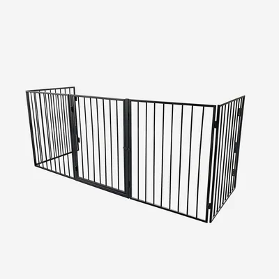 Schutzgitter aus Metall, 5 Paneele, 300 cm, schwarz