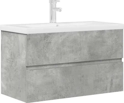 Immagine prodotto di vidaXL Set di mobili da bagno a 2 pezzi in legno grigio cemento