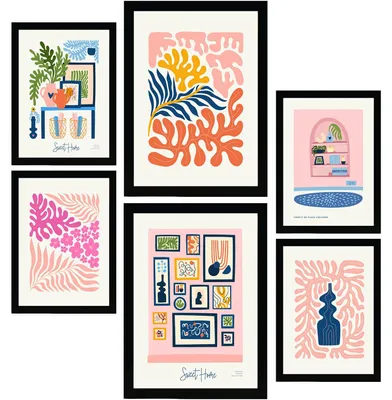 Produktbild von Poster Set minimalistisch, 6-teilig, A3 und A4, Wanddekoration für Wohnzimmer